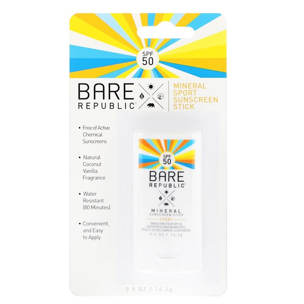 Bare Republic, Mineral Sport Sunscreen Stick, SPF 50, 0.5 oz (14.2 g)