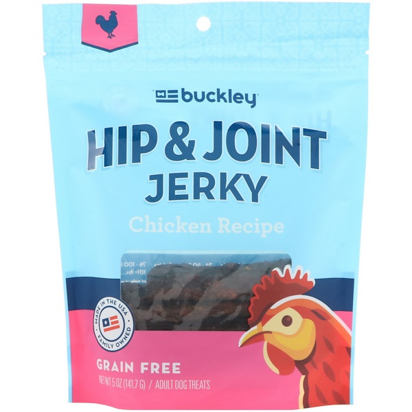 3 PACK OF Buckley Hip & Joint Grain Free Jerky for Dogs Chicken Recipe -- 5 oz