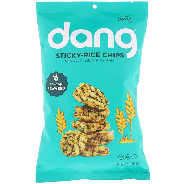 Dang Foods , Sticky-Rice Chips, Savory Seaweed, 3.5 oz (100 g)