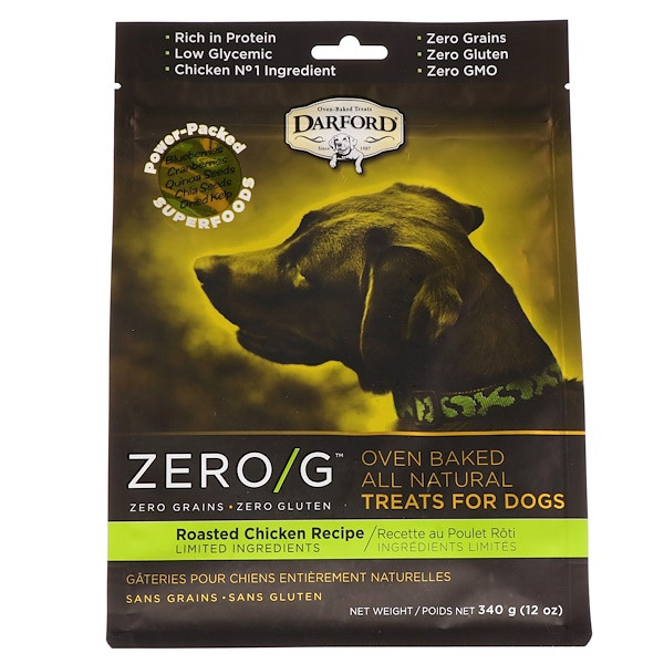 Darford, Zero/G, Oven Baked, All Natural, Treats For Dogs, Roasted Chicken Recipe, 12 oz (340 g)