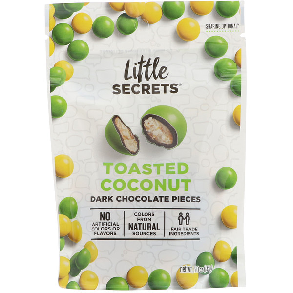 3 PACK of Little Secrets, Dark Chocolate Pieces, Toasted Coconut, 5 oz (142 g)