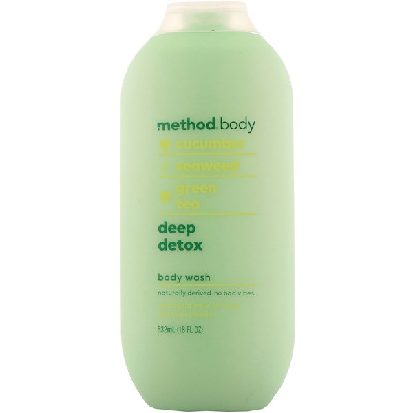 3 PACK of Method Body Wash Deep Detox Cucumber Seaweed Green Tea -- 18 fl oz
