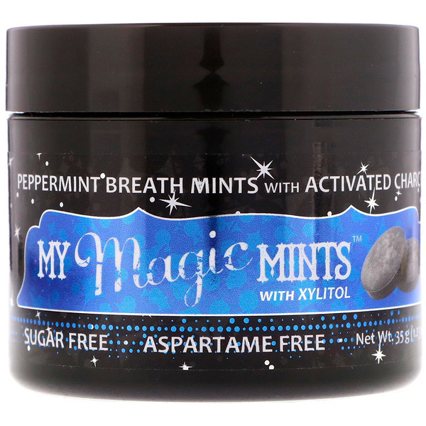 My Magic Mud, My Magic Mints with Xylitol and Activated Charcoal, Peppermint, 1.23 oz (35 g)
