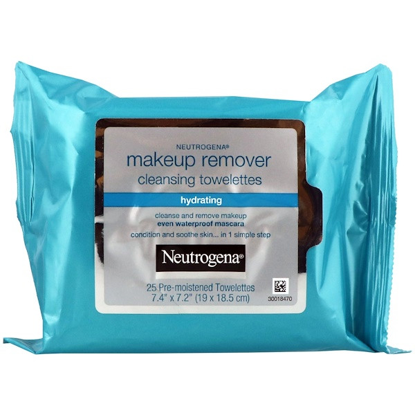 Neutrogena, Makeup Remover Cleansing Towelettes, Hydrating, 25 Pre-Moistened Towelettes