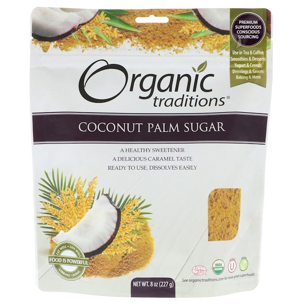 Organic Traditions, Coconut Palm Sugar, 8 oz (227 g)