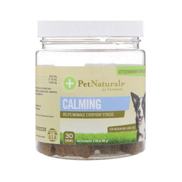 3 PACK OF Pet Naturals of Vermont, Calming, For Medium & Large Dogs, 30 Chews, 3.39 oz (96 g)