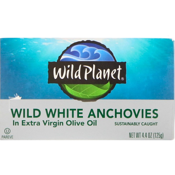 3 PACK OF Wild Planet, Wild White Anchovies In Extra Virgin Olive Oil, 4.4 oz (125 g)