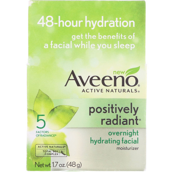 Aveeno, Active Naturals, Positively Radiant, Overnight Hydrating Facial Moisturizer, 1.7 oz (48 g)