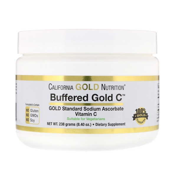 California Gold Nutrition, Buffered Gold C, Non-Acidic Vitamin C Powder, Sodium Ascorbate, 8.40 oz (238 g)