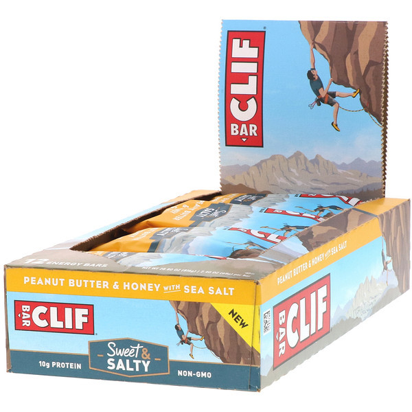 Clif Bar, Energy Bars, Peanut Butter & Honey with Sea Salt, 12 Bars, 2.40 oz (68 g) Each
