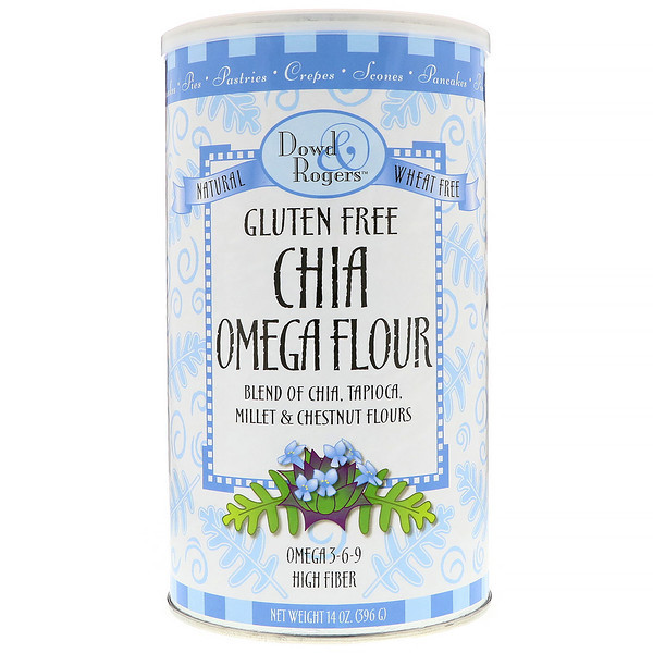 FunFresh Foods, Dowd & Rodgers, Chia Omega Flour, Gluten Free, 14 oz (396 g)