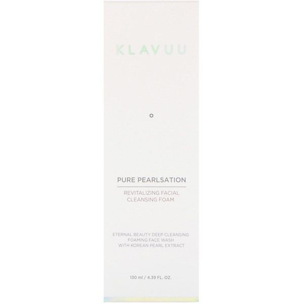 KLAVUU, Pure Pearlsation, Revitalizing Facial Cleansing Foam, 4.39 fl oz (130 ml)