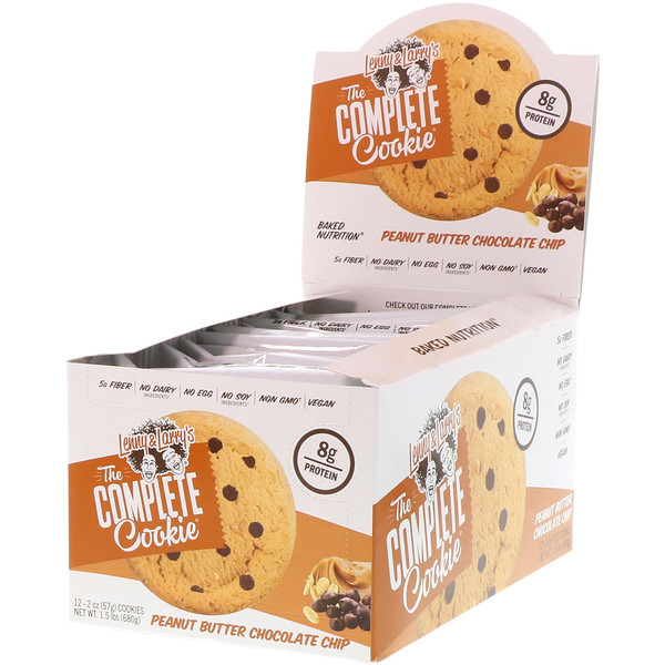 Lenny & Larrys, The Complete Cookie, Peanut Butter Chocolate Chip, 12 Cookies, 2 oz (57 g) Each