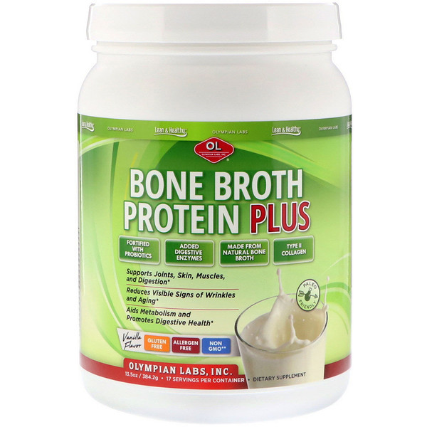 Olympian Labs Bone Broth Protein Plus Vanilla -- 17 Servings