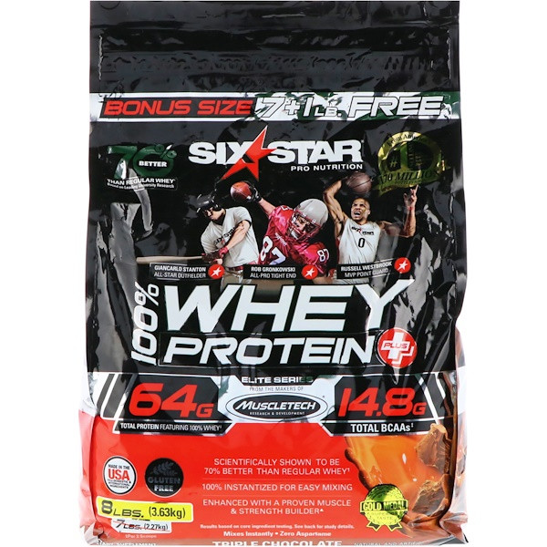 Six Star, Elite Series, 100% Whey Protein Plus, Triple Chocolate, 8 lbs (3.63
