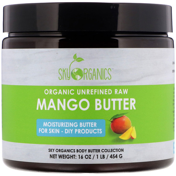Sky Organics, Organic Unrefined Raw, Mango Butter, 16 oz (454 g)
