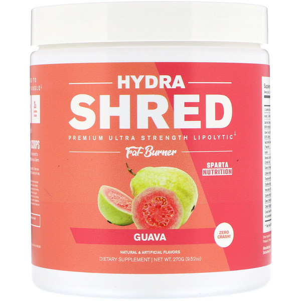Sparta Nutrition, Hydra Shred, Premium Ultra Strength Lipolytic Fat Burner, Guava, 9.52 oz (270 g)