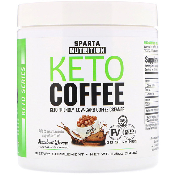 Sparta Nutrition, Keto Series, Keto Coffee, Hazelnut Dream, 8.5 oz (240 g)