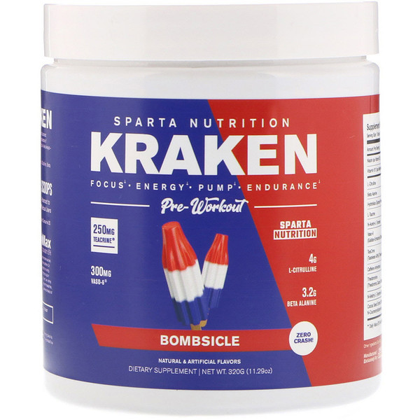 Sparta Nutrition, Kraken Pre-Workout, Bombsicle, 11.29 oz (320 g)