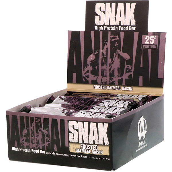 Universal Nutrition, Animal Snak Bar, Frosted Oatmeal Raisin, 12 Bars, 3.3 oz (94 g) Each