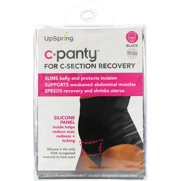 UpSpring, C-Panty, For C-Section Recovery, Size 1X/2X, Black