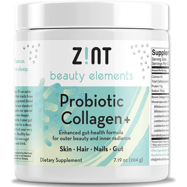 Zint Beauty Elements Probiotic Collagen + Powder -- 7.19 oz