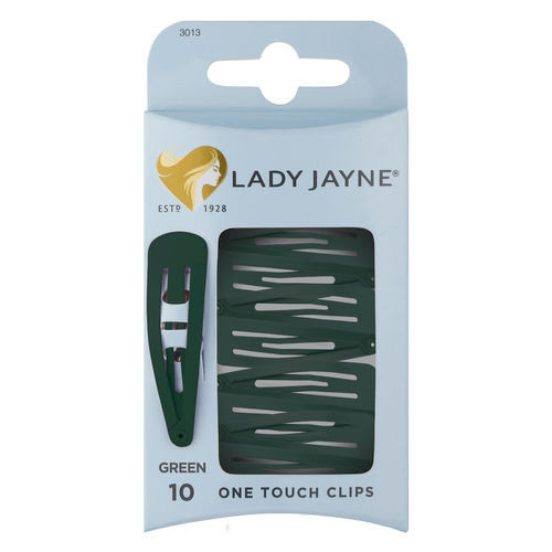 3 PACK OF Lady Jayne One Touch Clip Green 10 Pack