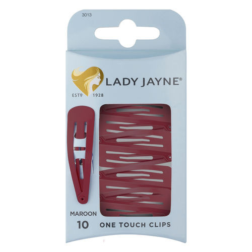3 PACK OF Lady Jayne One Touch Clip Maroon 10 Pack