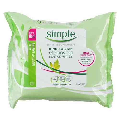 3 PACK OF Simple Cleansing Facial Wipes 25 Pack