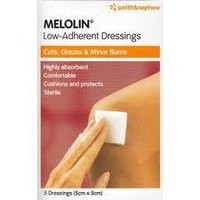 3 PACK OF Melolin Dressing 5Cmx5Cm 5 Pack