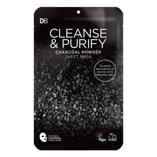 3 PACK OF Designer Brands Cleanse & Purify Charcoal Powder Deluxe Sheet Mask 1 Pack