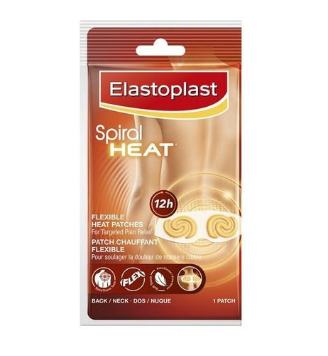 3 PACK OF Elastoplast Spiral Heat Flexible Heat Patches Back & Neck 1 Pack