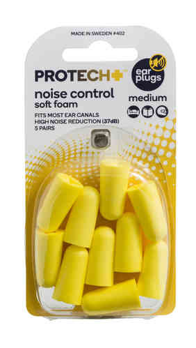 3 PACK OF Protech Ear Plugs Noise Control Medium 5 Pair