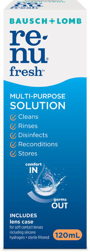 3 PACK OF Bausch & Lomb Renu Fresh Multi-Purpose Solution 120ml