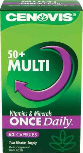 3 PACK OF Cenovis Once Daily Multi 50 Plus Capsules 62