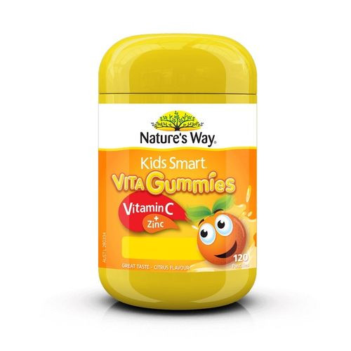 3 PACK OF Natures Way Kids Smart Vita Gummies Vitamin C + Zinc 120 Pastilles