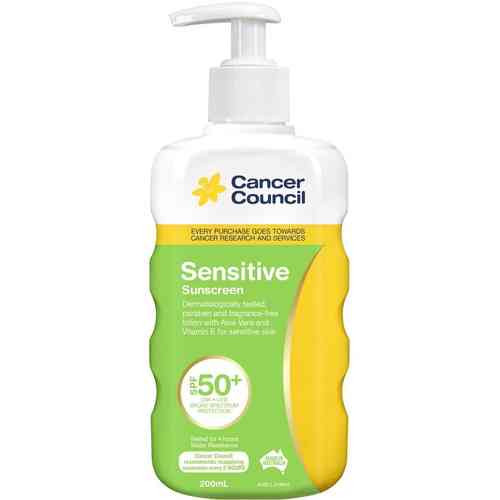 3 PACK OF Cancer Council Sunscreen Sensitive SPF 50+ 200ml Pump