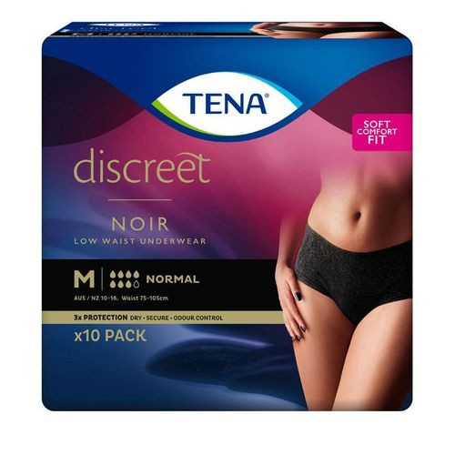 3 PACK OF Tena Pants Womens Discreet Black Medium 10 Pack