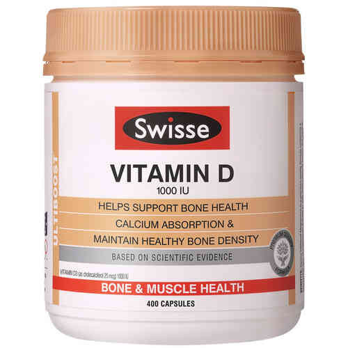 3 PACK OF Swisse Ultiboost Vitamin D 400 Capsules