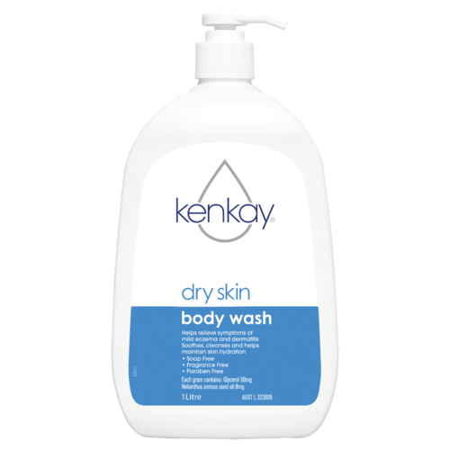 3 PACK OF Kenkay Dry Skin Body Wash Pump 1 Litre