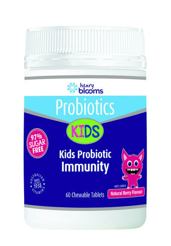 3 PACK OF Henry Blooms Kids Probiotic Immunity Berry 60 Tablets