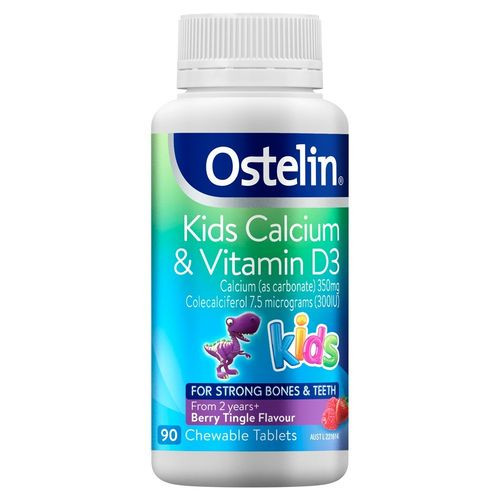 3 PACK OF Ostelin Kids Calcium & Vitamin D3 Chewable 90 Tablets
