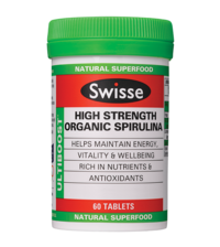 3 PACK OF Swisse Ultiboost Spirulina Organic High Strength 60 Tablets