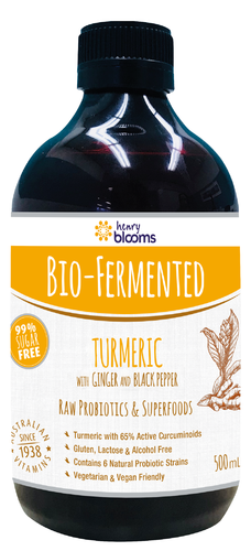 3 PACK OF Henry Blooms Bio-Fermented Turmeric with Ginger & Black Pepper 500ml