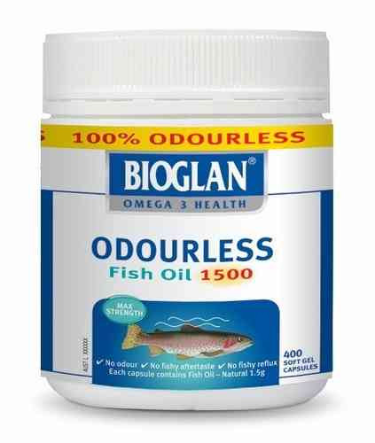 3 PACK OF Bioglan Odourless Fish Oil 1500 Capsules 400