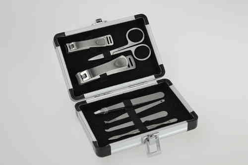 3 PACK OF Men's Manicure Set Silver Case 6 Piece
