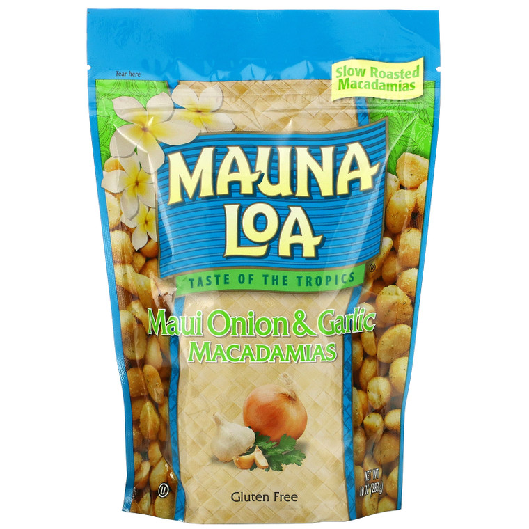 Mauna Loa, Maui Onion & Garlic Macadamias, 10 oz (283 g),Mauna Loa, Maui Onion & Garlic Macadamias, 10 oz (283 g)