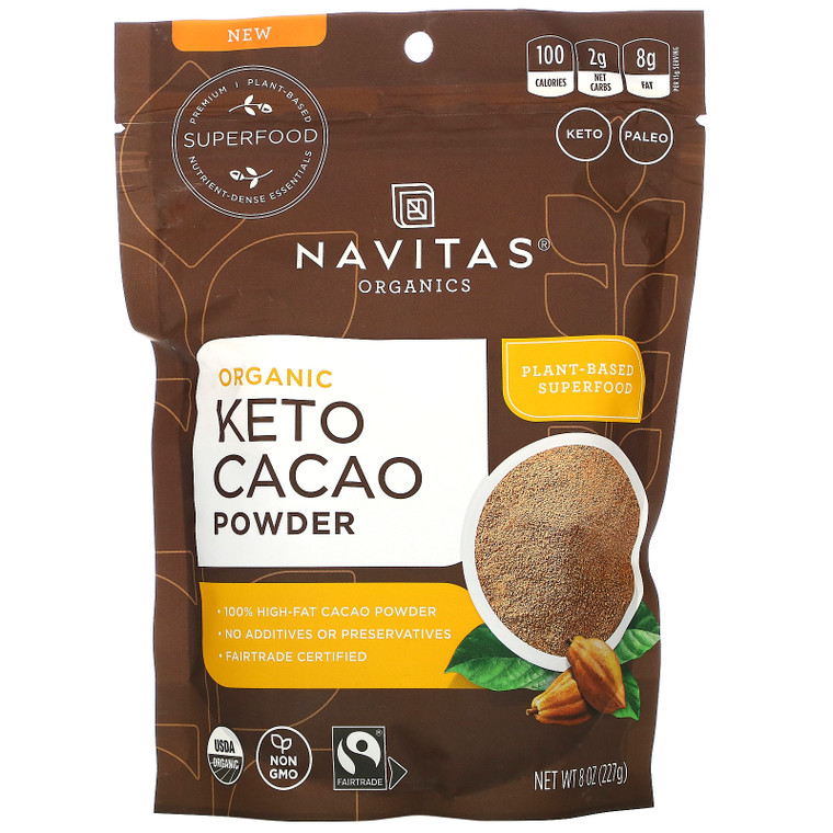 Navitas Organics, Organic Keto Cacao Powder, 8 oz (227 g),Navitas Organics, Organic Keto Cacao Powder, 8 oz (227 g)