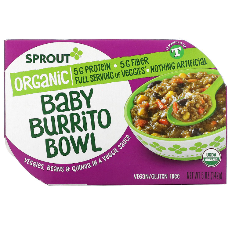 3 PACK OF Sprout Organic, Baby Burrito Bowl, 12 Months & Up, 5 oz ( 142 g),Sprout Organic, Baby Burrito Bowl, 12 Months & Up, 5 oz ( 142 g)