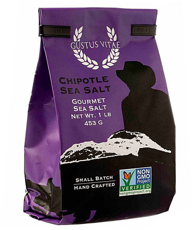 3 PACK of Gustus Vitae Gourmet Sea Salt Chipotle -- 1 lb